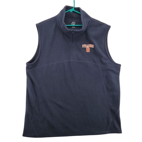 Syracuse University Vest Men's Quarter Zip Sleeveless Fleece NCAA Blue 2XL - Picture 1 of 10